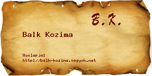 Balk Kozima névjegykártya
